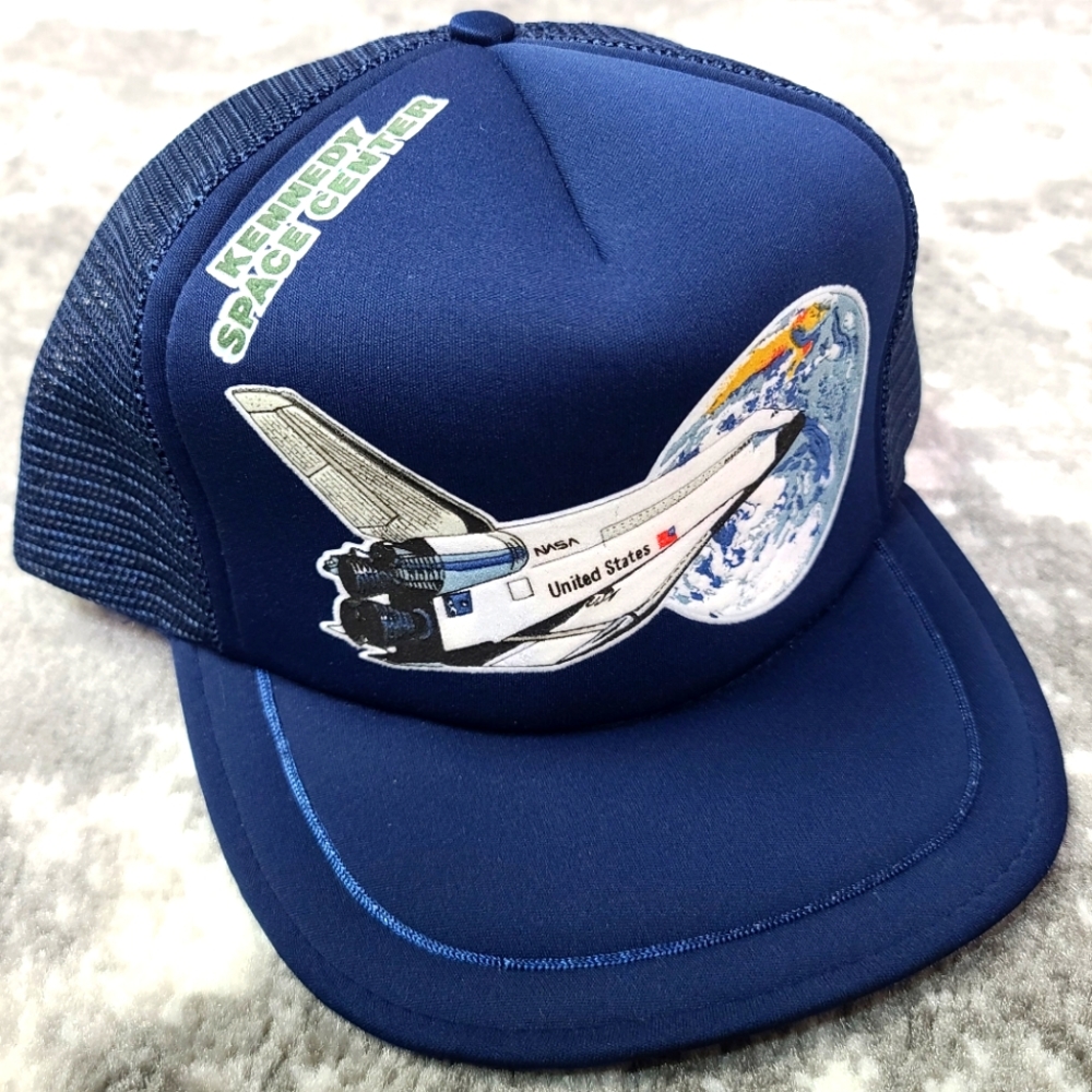 NASA Kennedy Space Station Vintage Retro Snapback Trucker Cap Adjustable